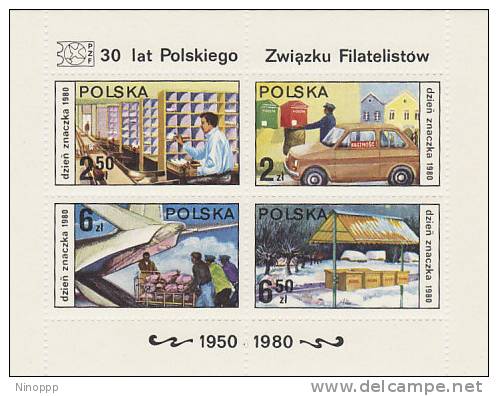 Poland-1980 Stamp Day Souvenir Sheet MNH - Ganze Bögen