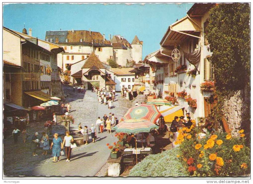 Cité De GRUYERES - La Rue Et Le Château - Gruyères