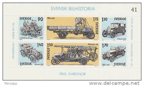 Sweden 1980 Automobile History Mint Miniature Sheet    MNH - Feuilles Complètes Et Multiples