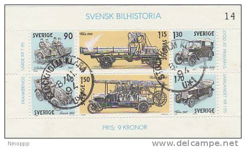 Sweden 1980 Automobile History Used Miniature Sheet - Full Sheets & Multiples