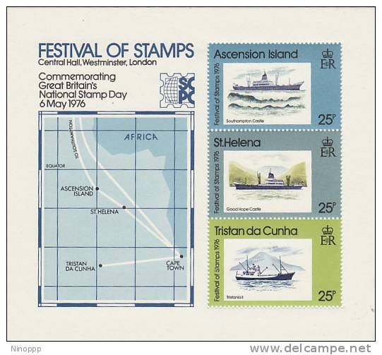 Tristan Da Cunha-1976 Ships Souvenir Sheet MNH - Tristan Da Cunha