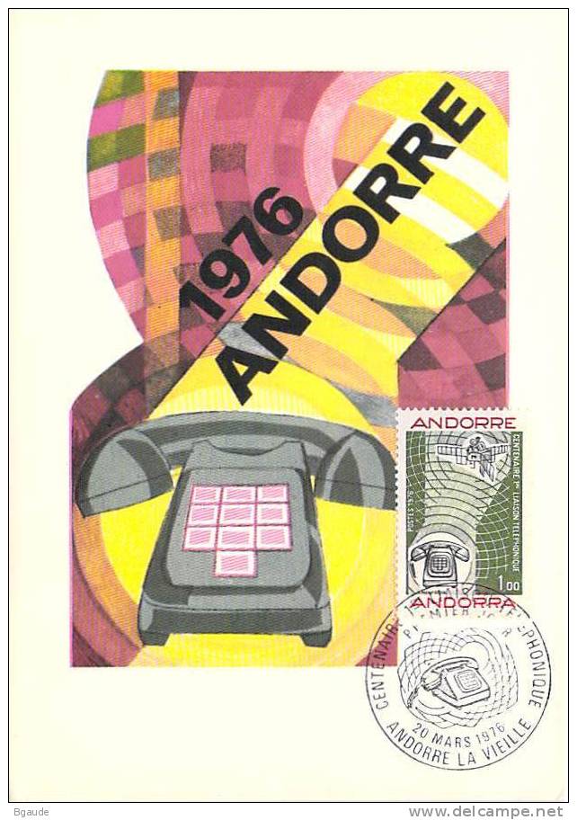 ANDORRE FRANCAIS  CARTE MAXIMUM  NUM.YVERT  252 LES TELECOMMUNICATIONS - Cartes-Maximum (CM)