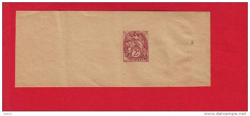 139 - Entier Postal Type Blanc 2 C Brun Rouge N° 722 Bande Coupée (Y&T 108-BJ5) - Bandas Para Periodicos