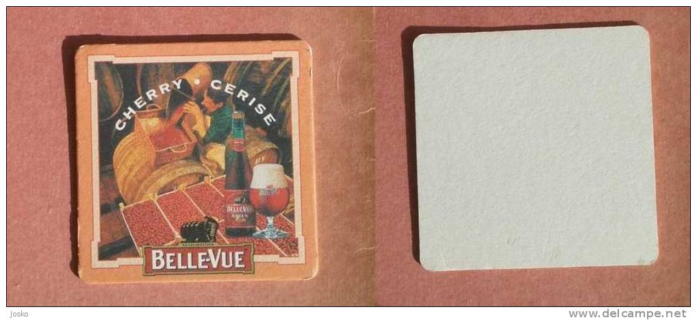 BELLE-VUE Cherry Cerise Beer Coaster  (Belgium) Beercoaster Bière Bier Cerveza Birra Cerveja Mat Mats Sous-bock Coasters - Beer Mats