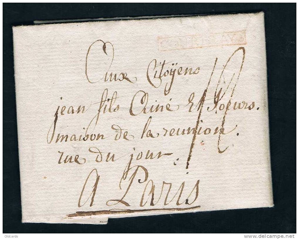 Belgique Précurseur 1804 Lettre Avec Marque Encadrée "COURTRAY". En Rouge. - 1794-1814 (French Period)