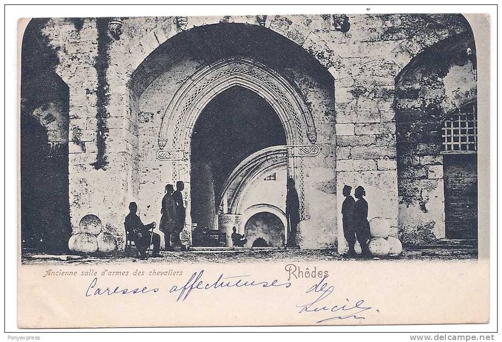 Carte Postale De Rhodes, Avec Timbre Et Cachet Autrichien, - Oostenrijkse Levant