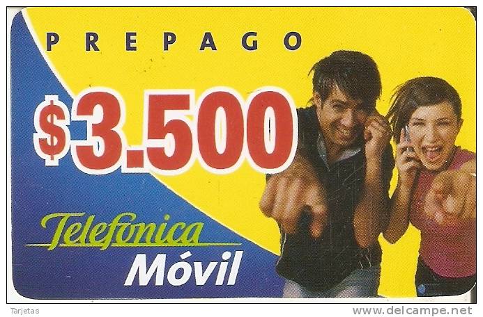 TARJETA DE CHILE DE TELEFONICA MOVIL DE $3500 (con Pequeñas Marcas De Doblez) - Chili