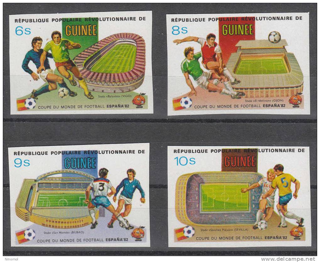 Guinea   -   Mondiali Di Calcio  " España  1982 ".  Complete  Imperf.  MNH  Set.  Rare - 1982 – Spain