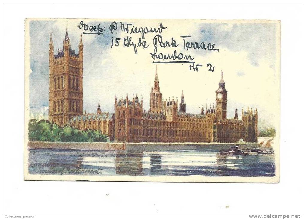 Cp, Angleterre, Londres, Houses Of Parliament, Voyagée 1937 - Houses Of Parliament