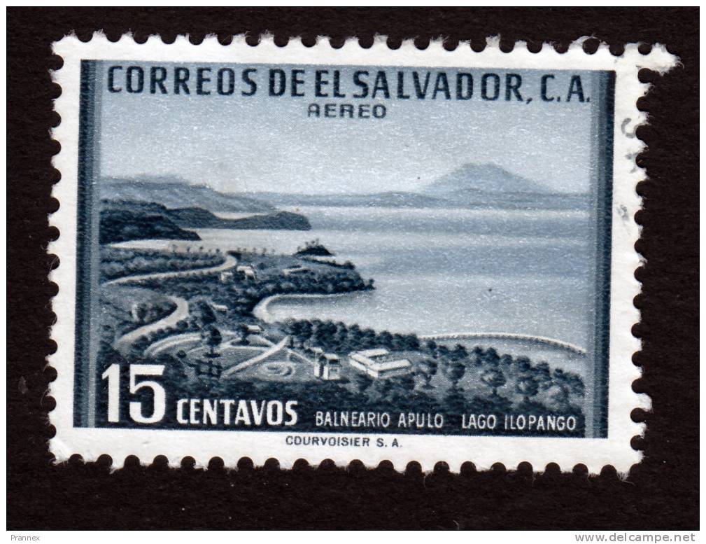 El Salvador, Scott #C158, Used, Lake Ilopango, Issued 1954 - El Salvador
