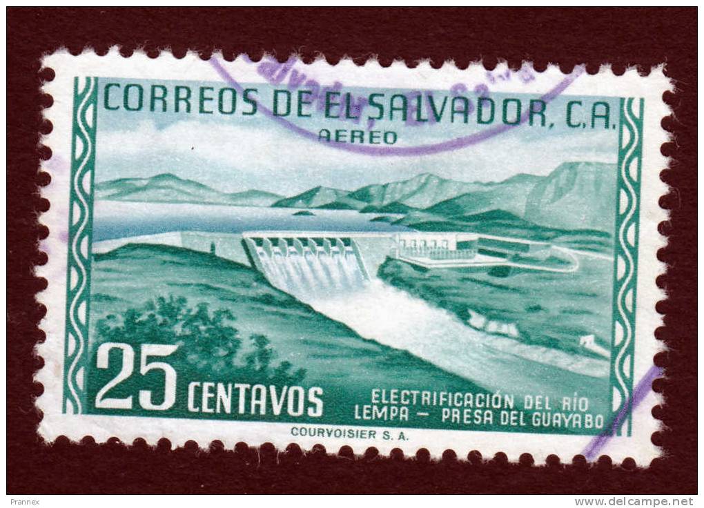 El Salvador, Scott #C160, Used, Guayabo Dam, Issued 1954 - El Salvador