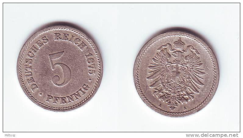 Germany 5 Pfennig 1875 A - 5 Pfennig