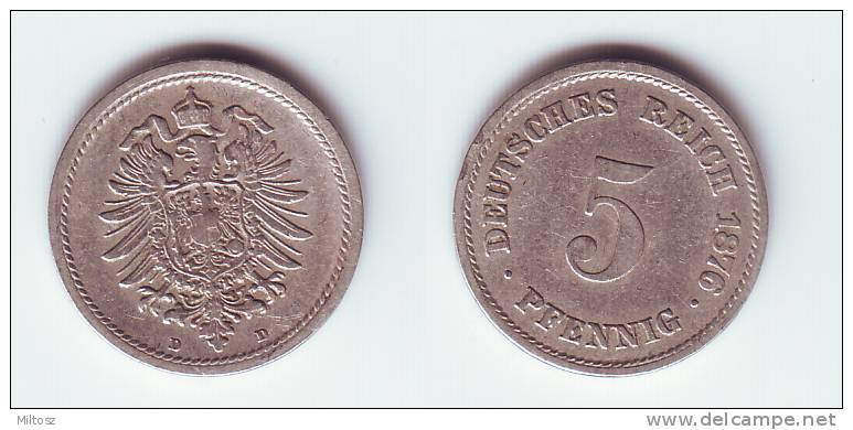 Germany 5 Pfennig 1876 D - 5 Pfennig