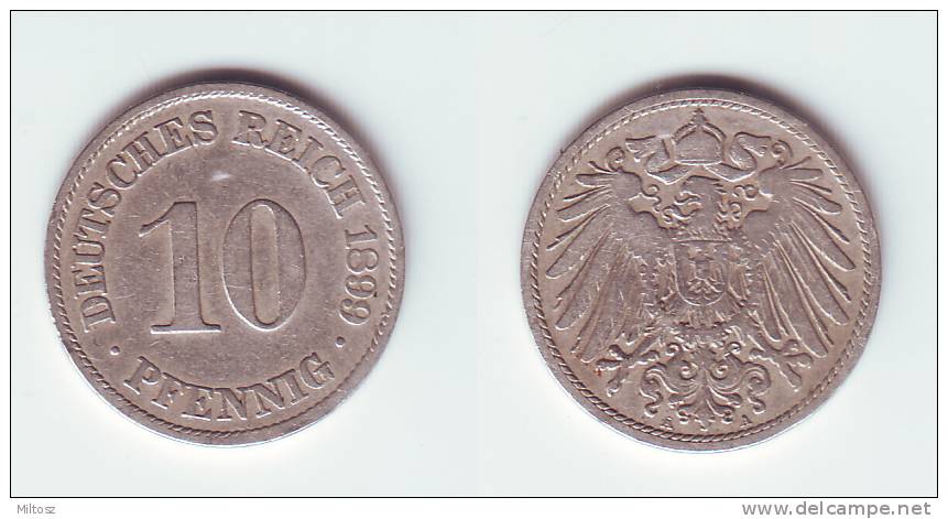 Germany 10 Pfennig 1899 A - 10 Pfennig