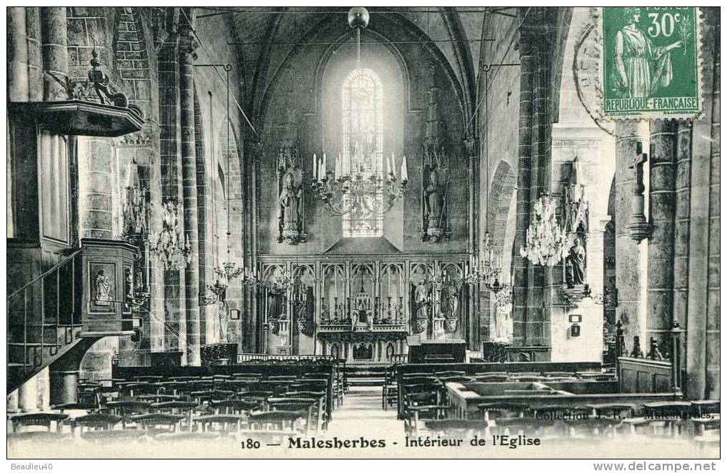 45-MALESHERBES-INTERIEUR DE L'EGLISE - Malesherbes