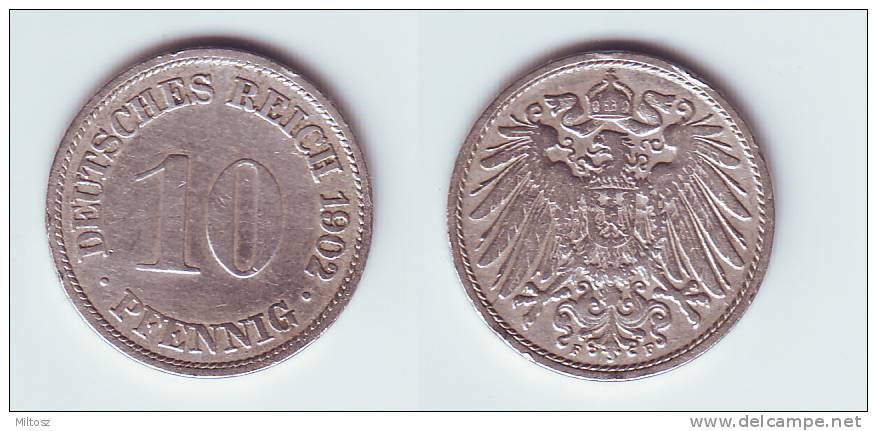 Germany 10 Pfennig 1902 F - 10 Pfennig