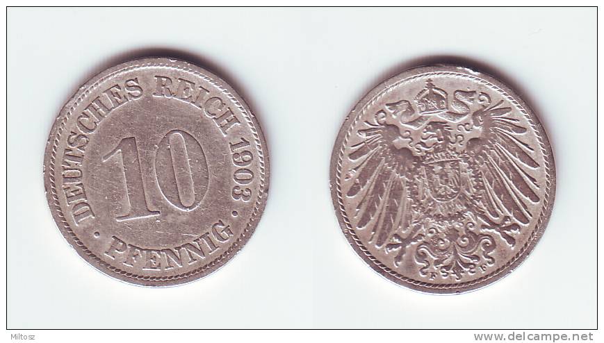 Germany 10 Pfennig 1903 F - 10 Pfennig