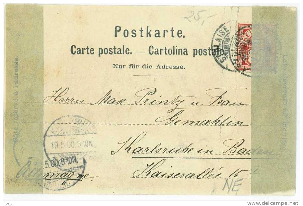 Schweiz/Suisse: CPA Künstlerlitho St.Blaise 1900, 2 Scans - Saint-Blaise