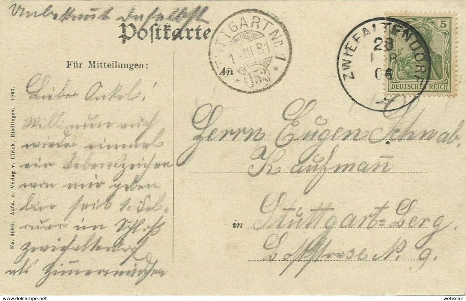 AK Riedlingen OT Zwiefaltendorf Schloss Ortsansicht 1906 #07 - Biberach