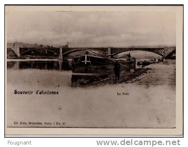 BELGIQUE:ANDENNE.(Namur): Reproduction Carte:Souvenir D´ANDENNE.Le PONT.non écrite.12,5/9 Cm. - Andenne