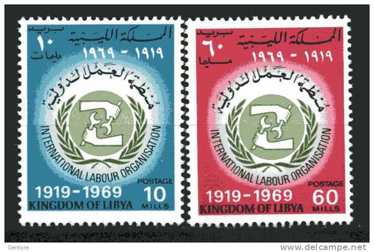 LIBYA 1969  Int. Work Org.  Cpl Set Of 2 Value Yvert Cat.  N° 348/49  Perfect Mint Never Hinged** - Other & Unclassified