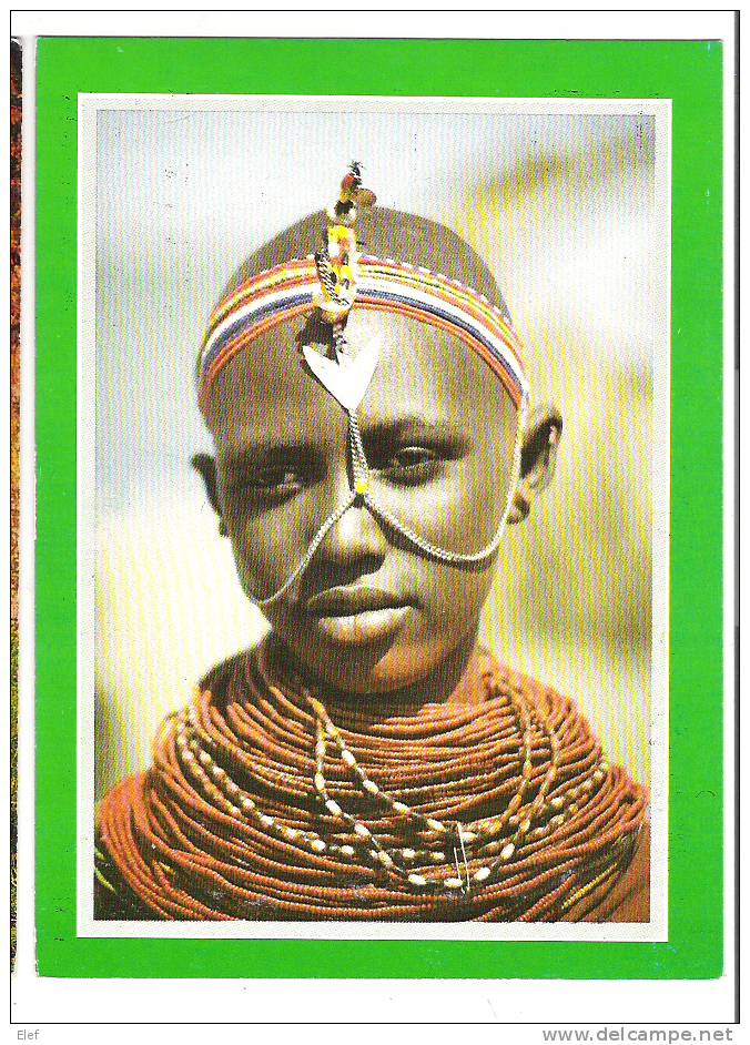 Tribes Of KENYA : Elmolo Girl ;Collier ; + Timbre Fleur ; Postée De NAIROBI; TB - Non Classés