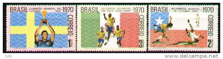 BRASIL 1970 - TRI CHAMPION Of The JULES RIMET FOOTBALL CUP - Unused Stamps