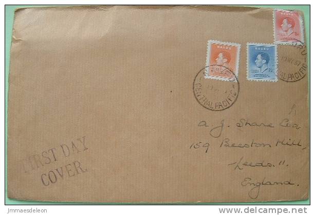 Nauru 1937 Cover To England UK - Georges VI - High Catalogue Values - Said FDC Cover - Nauru