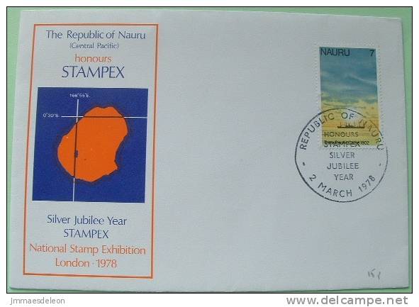 Nauru 1978 STAMPEX Cancel Cover Unsent - Map Ship Cable Comunications - Nauru
