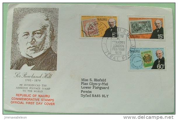 Nauru 1979 Commemorative FDC Cover Unsent - Rowland Hill STAMPEX London Cancel - Stamp On Stamp - Nauru