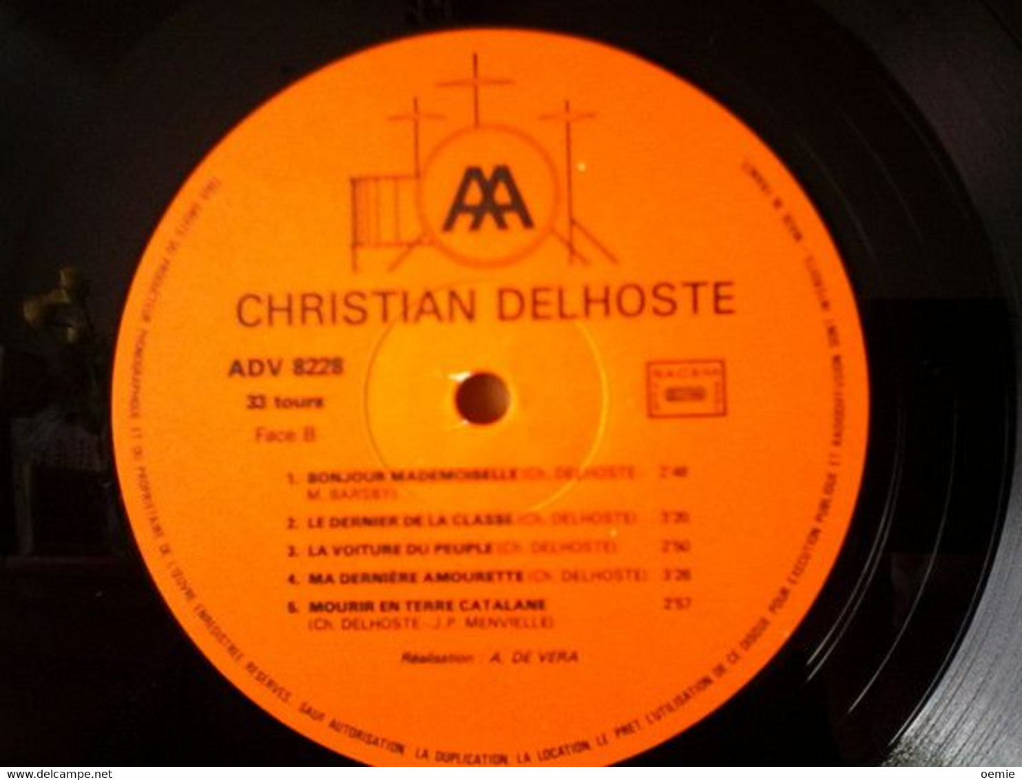 CHRISTIAN  DELHOSTE  °  AUTOGRAPHE  SUR  DISQUES  VINYLE   33 TOURS - Autogramme