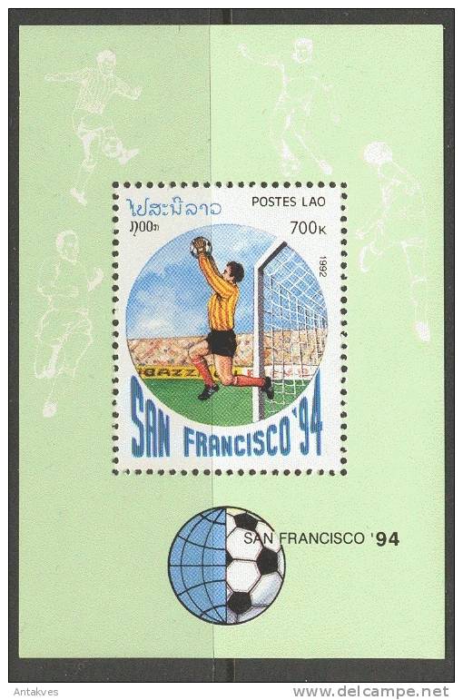 Laos 1992 Football-Soccer San Francisco-94 Block MNH - 1994 – USA