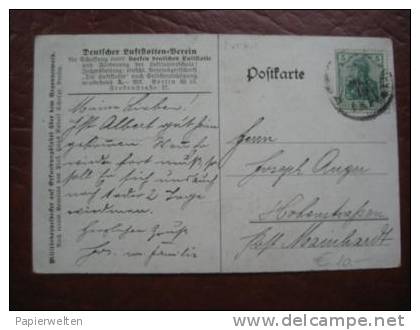 WW1 Propaganda Card: Militärdoppeldecker Auf Erkundungsfahrt über Dem Argonnerwald - 1914-1918: 1st War