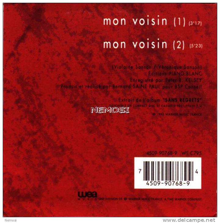 CD - Véronique SANSON - Mon Voisin (part 1 - 3.17) - Same (part 2 - 5.23) - Collectors