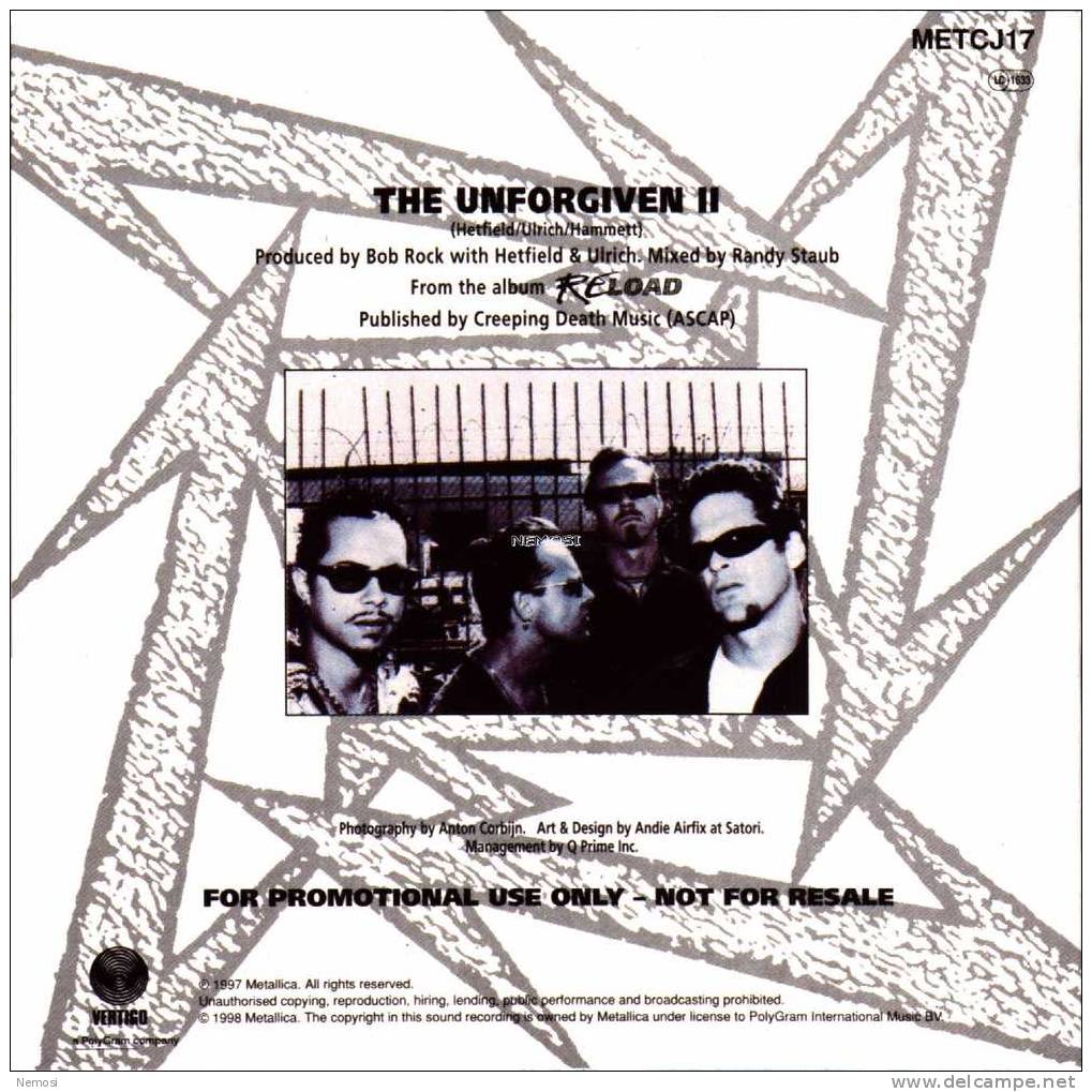 CD - METALLICA - The Unforgiven II (3.44) - PROMO - Verzameluitgaven