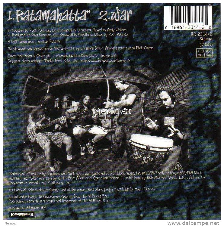 CD - SEPULTURA - Ratamahatta (3.06) - War (6.39) - PICTURE-CD - Verzameluitgaven