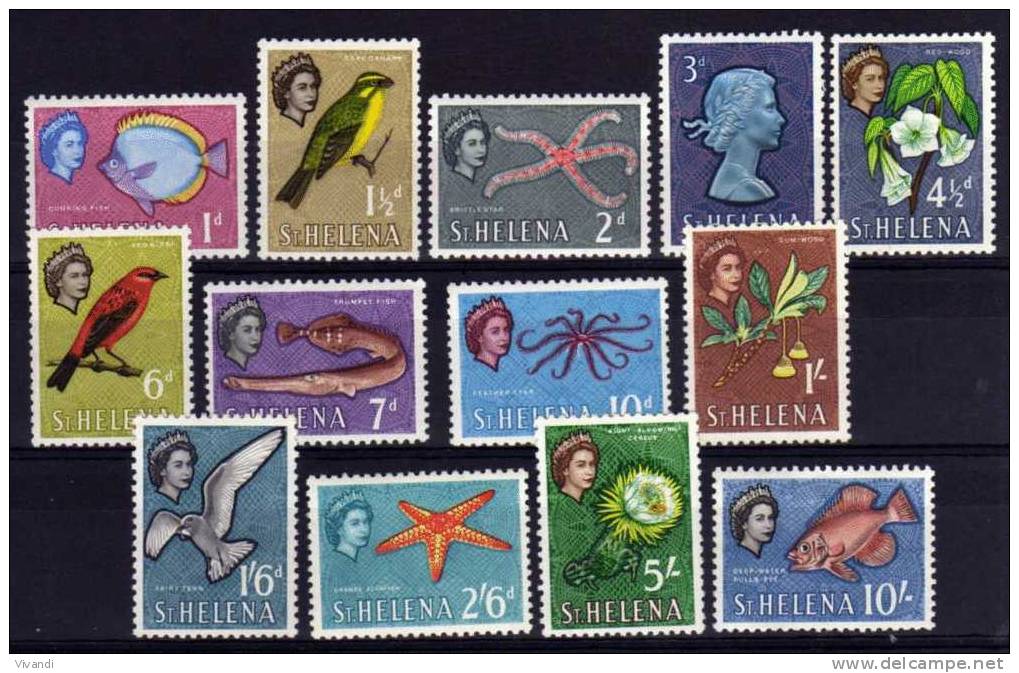 St Helena - 1961 - Definitives (Part Set) - MH - Isla Sta Helena