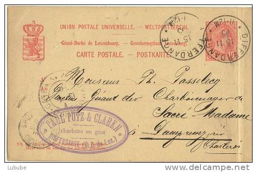 PK  Differdange - Belgien      1895 - Stamped Stationery