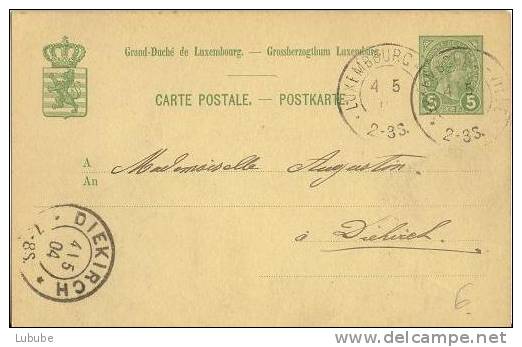 PK  Luxembourg - Diekirch        1904 - Stamped Stationery