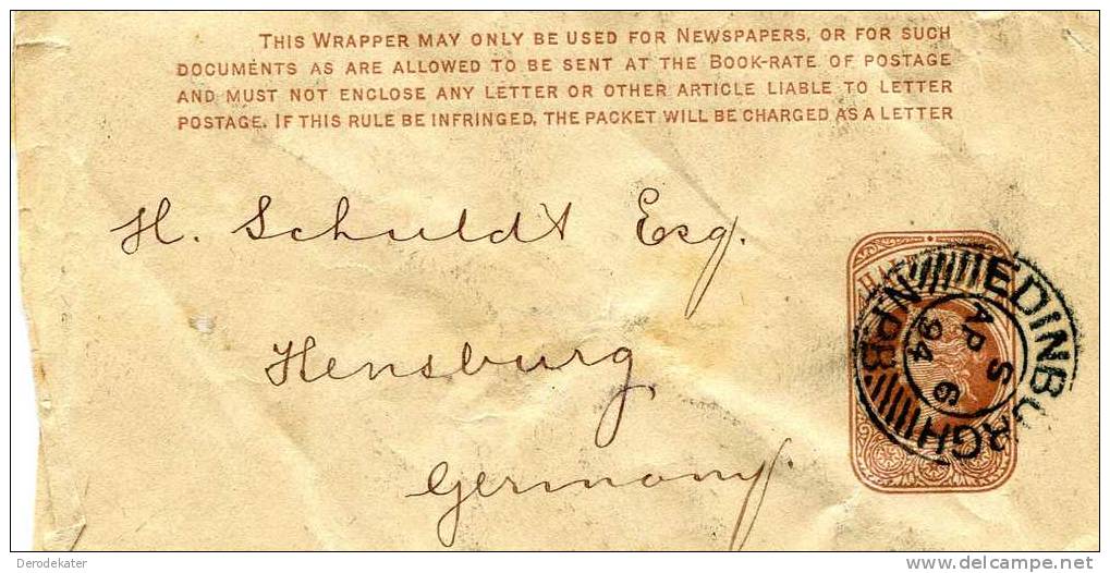 Wrapper Edinburgh 1894. Half Penny. Scotland. Great Britain. Angleterre. England. Engeland. Scotland.Wikkel. - Marcophilie