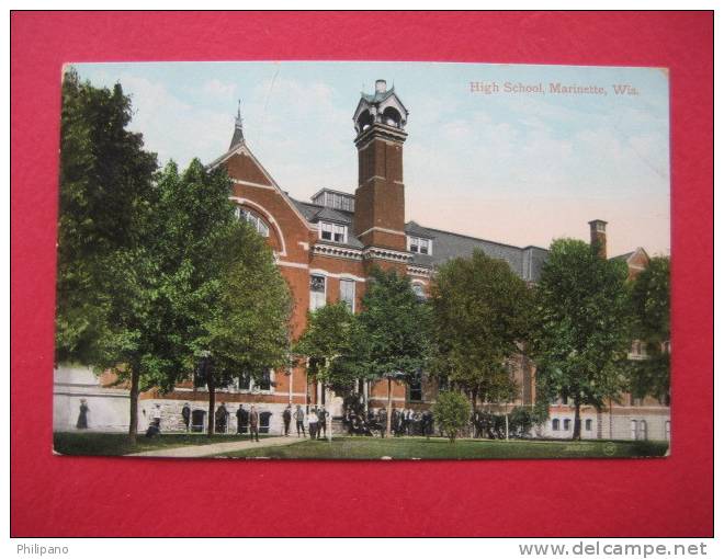 Marinette Wi   High School   1911 Cancel Lite Crease - Autres & Non Classés