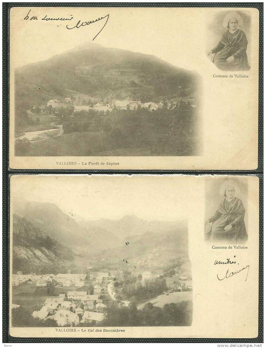 73- Valloire - Lot De 2 Cartes : La Foret De Sapins , Le Col Des Encombres - Sonstige & Ohne Zuordnung