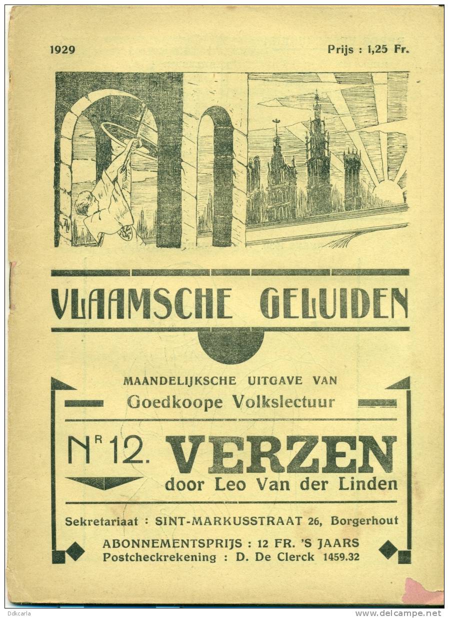 Vlaamsche Geluiden - Maandblad 1929 - Nr. 12: Verzen Door Leo Van Der Linden - Antiquariat