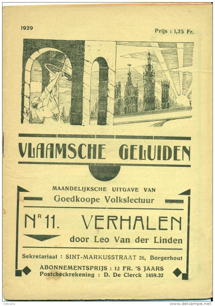 Vlaamsche Geluiden - Maandblad 1929 - Nr. 11: Verhalen Door Leo Van Der Linden - Antiguos