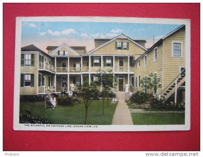 Ocean View Va   The Atlantic On Cottage Lane  1928 Cancel - Autres & Non Classés