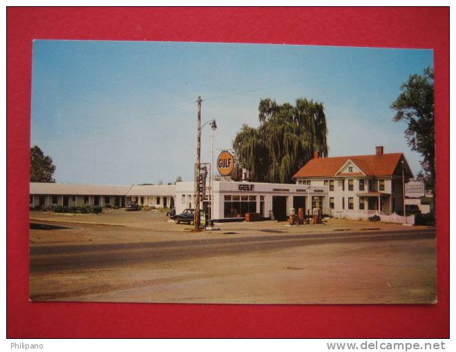 Culpeper   Va  Motor Court --Gulf Gas Service Station----Early Chrome - Autres & Non Classés