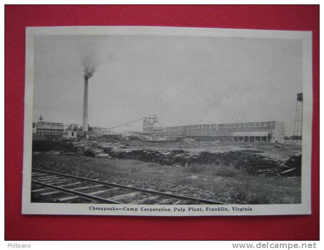 Franklin Va  Camp Corpration Pulp Plant  Vintage Wb--Water Stain Back - Other & Unclassified