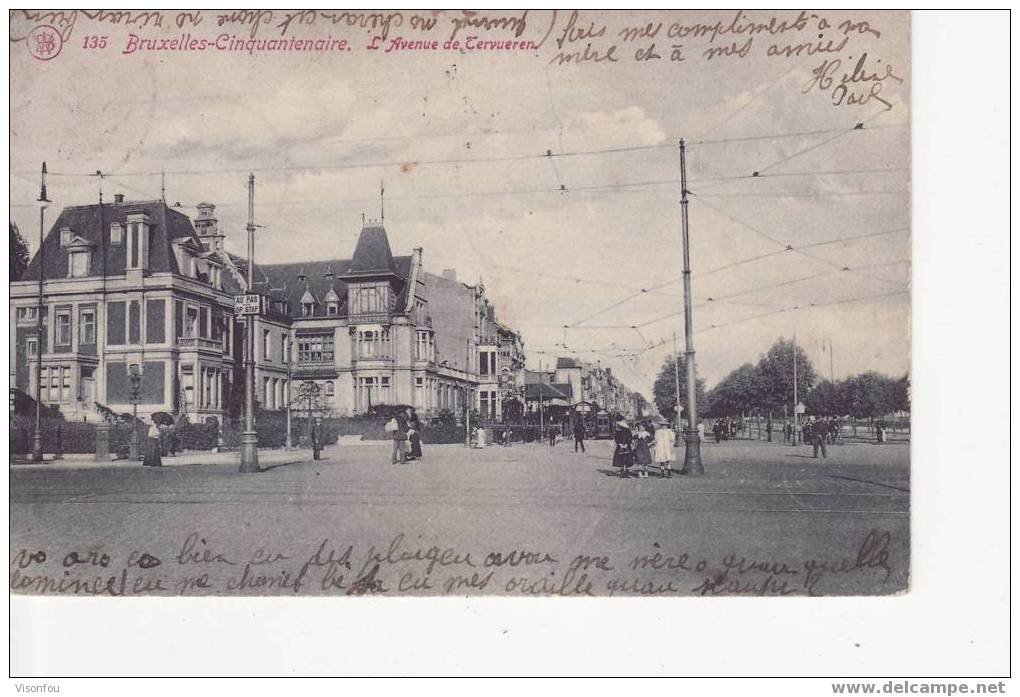 Cpa : 1911 Bruxelles Cinquantenaire : L´avenue De Tervueren, Animée - Prachtstraßen, Boulevards