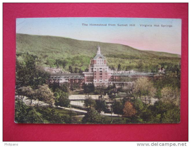 Hot Springs Va   The Homstead From Sunset Hill  1931 Cancel Bottom Left Cornor Crease - Sonstige & Ohne Zuordnung