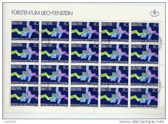 LIECHTENSTEIN 1979 Council Of Europe In Cancelled Sheet Of 20.  Michel 729 - Blocs & Feuillets